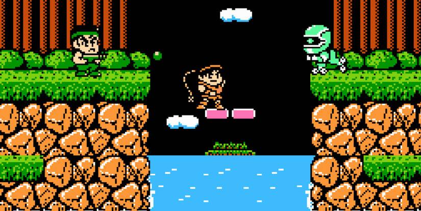 Fighting enemies in Konami Wai Wai World 2