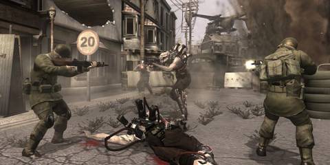 Fighting enemies in Resistance Fall Of Man