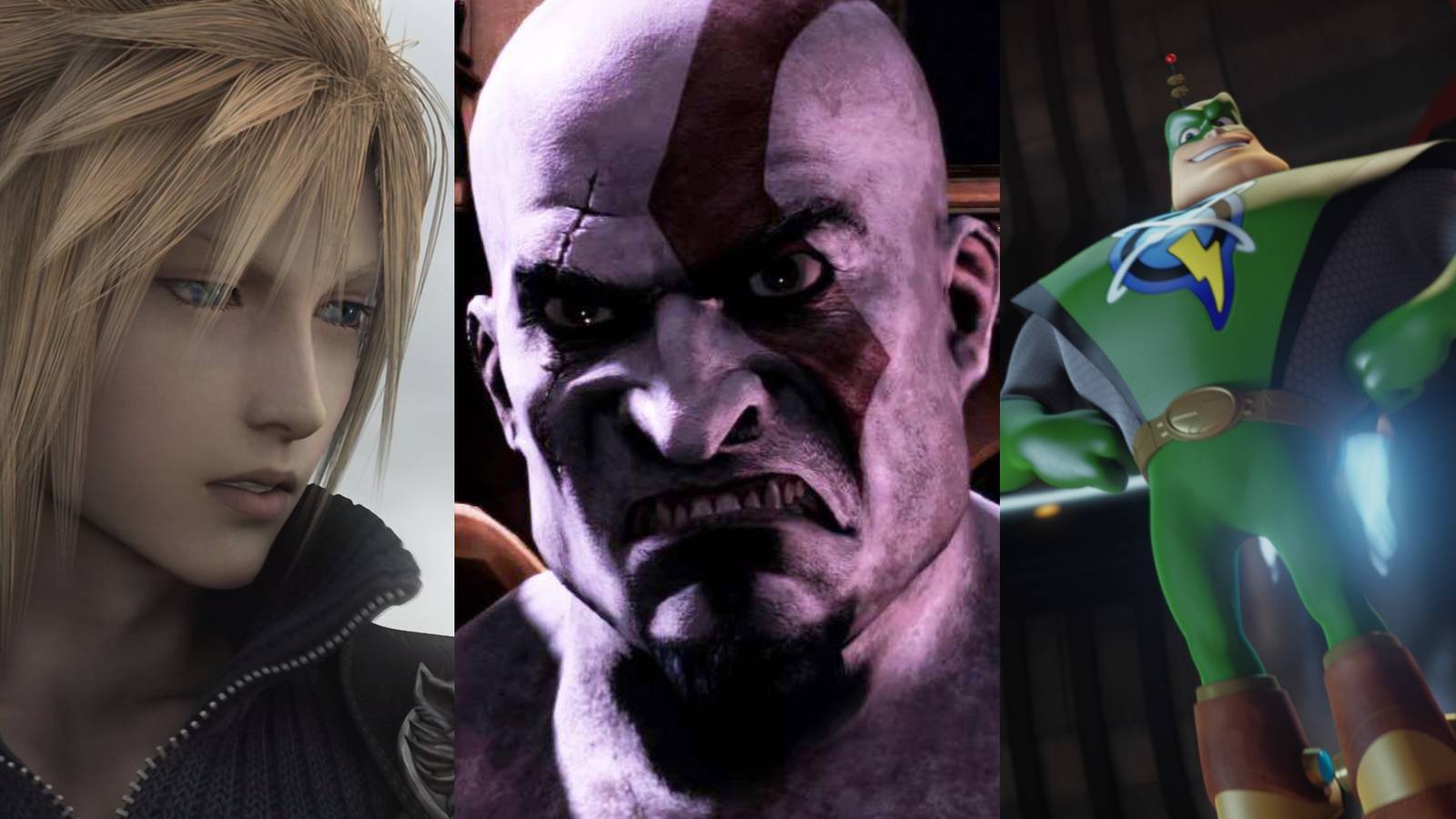 Flanderized Characters Cloud Kratos Captain Qwark