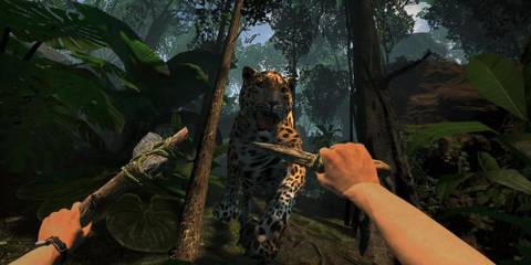 A leopard attack in Green Hell VR