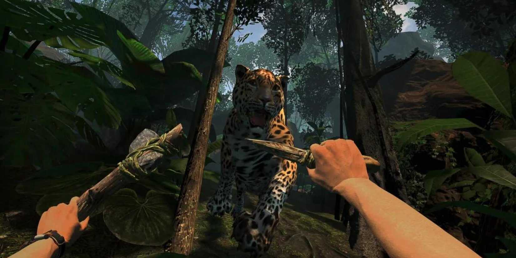 A leopard attack in Green Hell VR