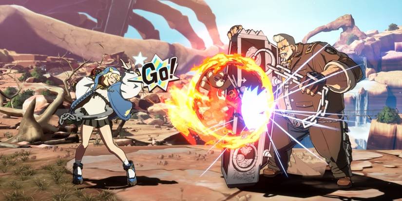 Guilty Gear Strive Bridget- Strive Roger Attacks Goldlewis 