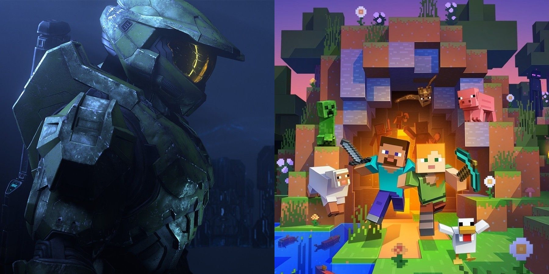 Halo Infinite Forge User Creates Minecraft's Nether and Village