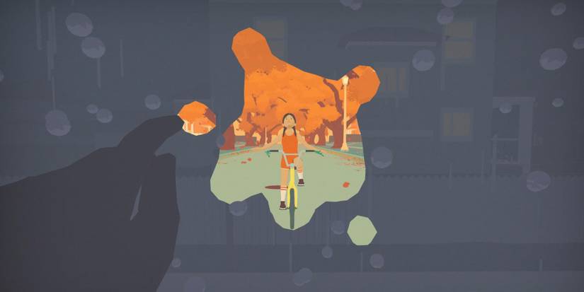 Hindsight Mary biking memory seen through rain