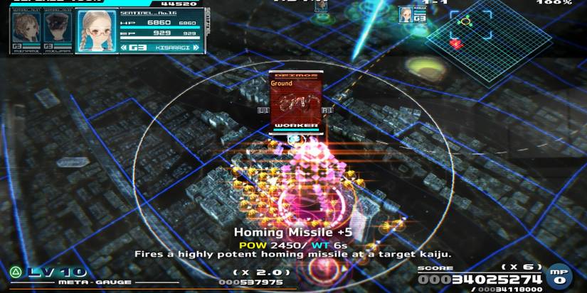 Homing Missile targeting a group of kaiju