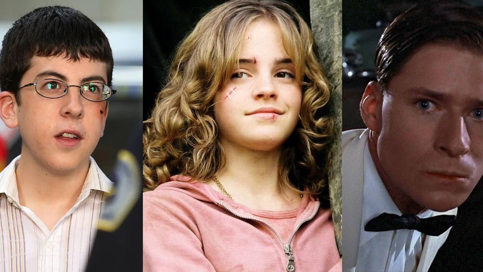 Fogell talking to cops in Superbad; Hermione smiling in Prisoner of Azkaban; George growing angry in Back to the Future