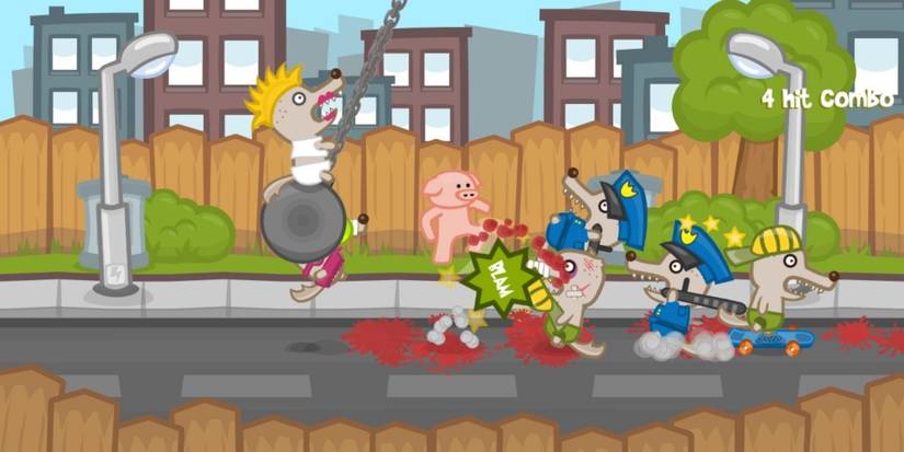 Pigs and wolves fighting in Iron Snout