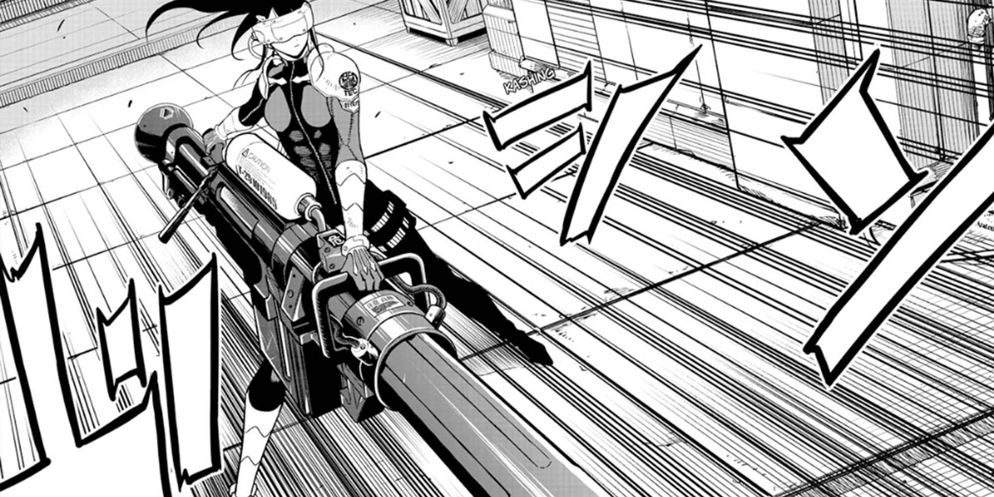Кайдзю № 8 - Мина Ашино читает свою гигантскую анти-кайдзю-пушку