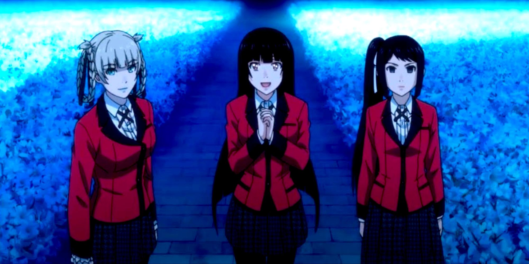 Kakegurui Best Games Tower of Doors Yumeko against Sayaka with Kirari Momobami