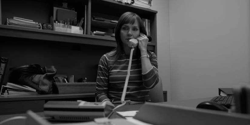 future Kim Wexler on the phone in Better Call Saul black and white scene