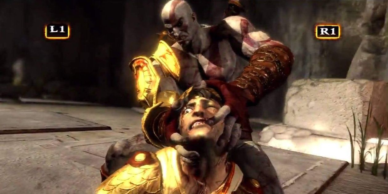 Kratos and Helios in God of War 3