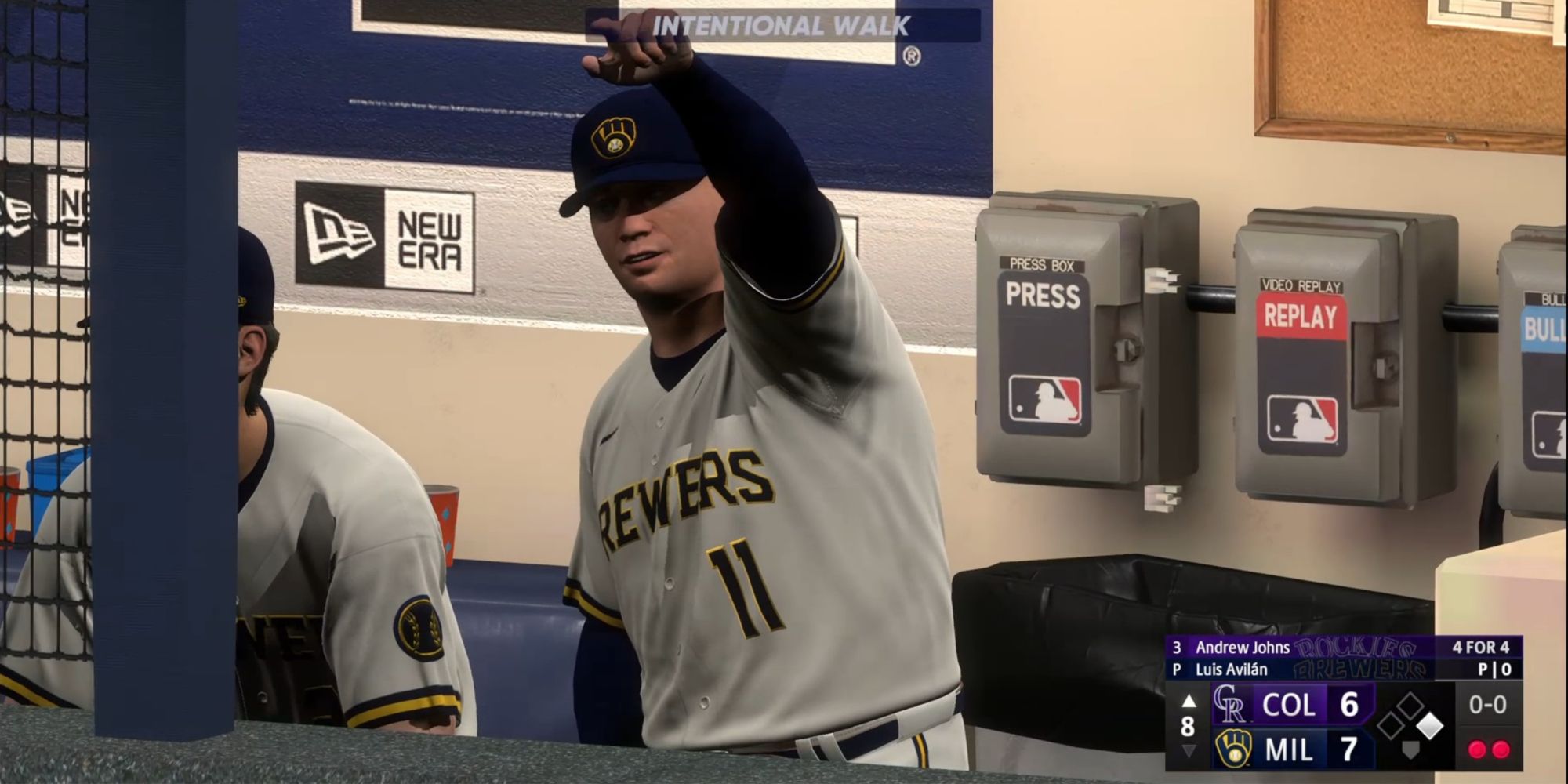 MLB The Show 22 Calling For An intentional Walk