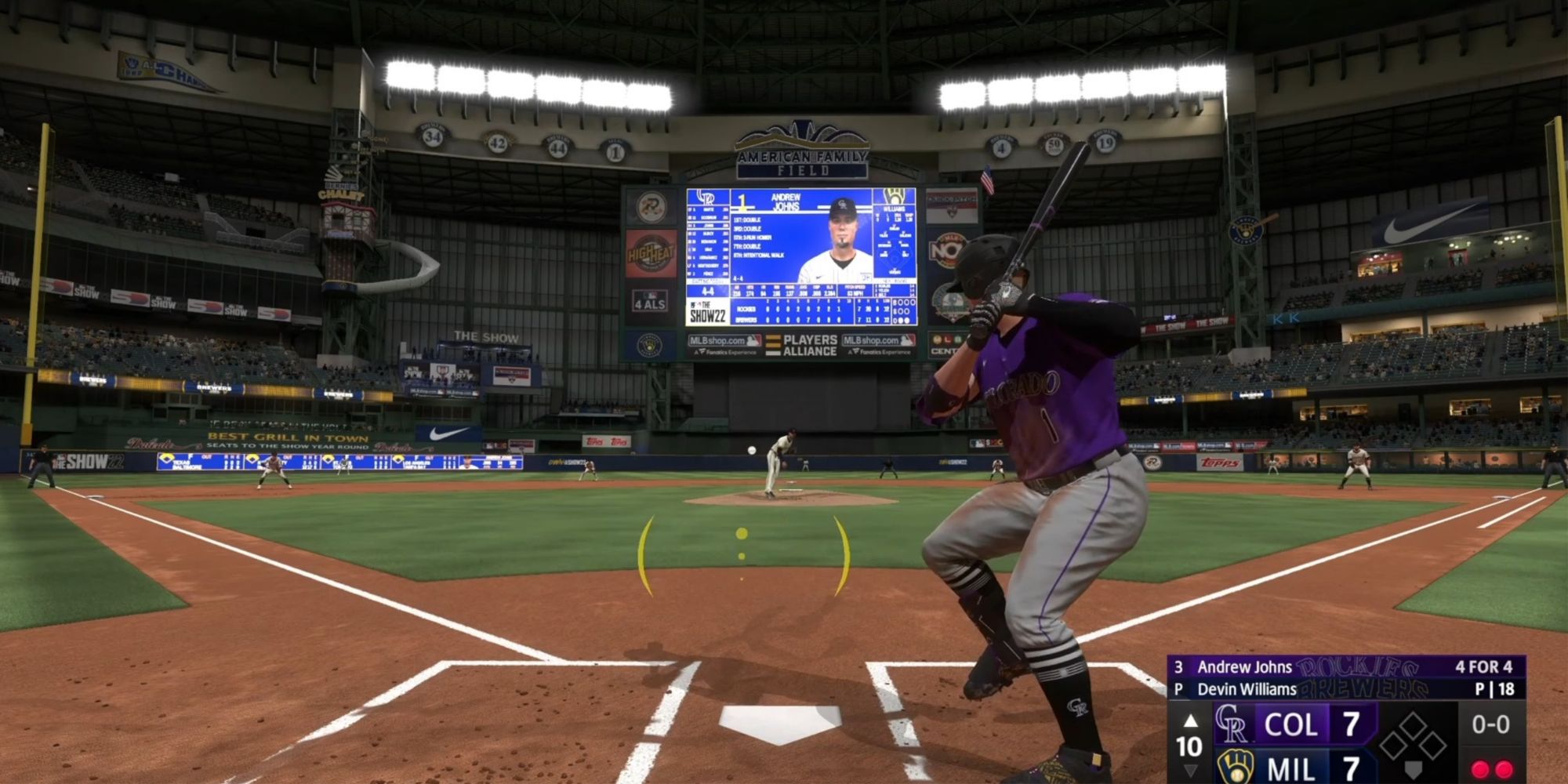 MLB The Show 22 Swinging Late On An Outside Pitch