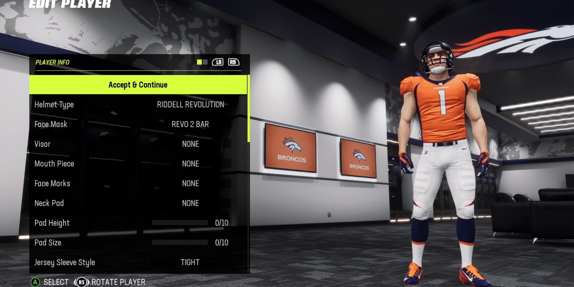 Madden NFL 23 Customizing Uniform For Broncos