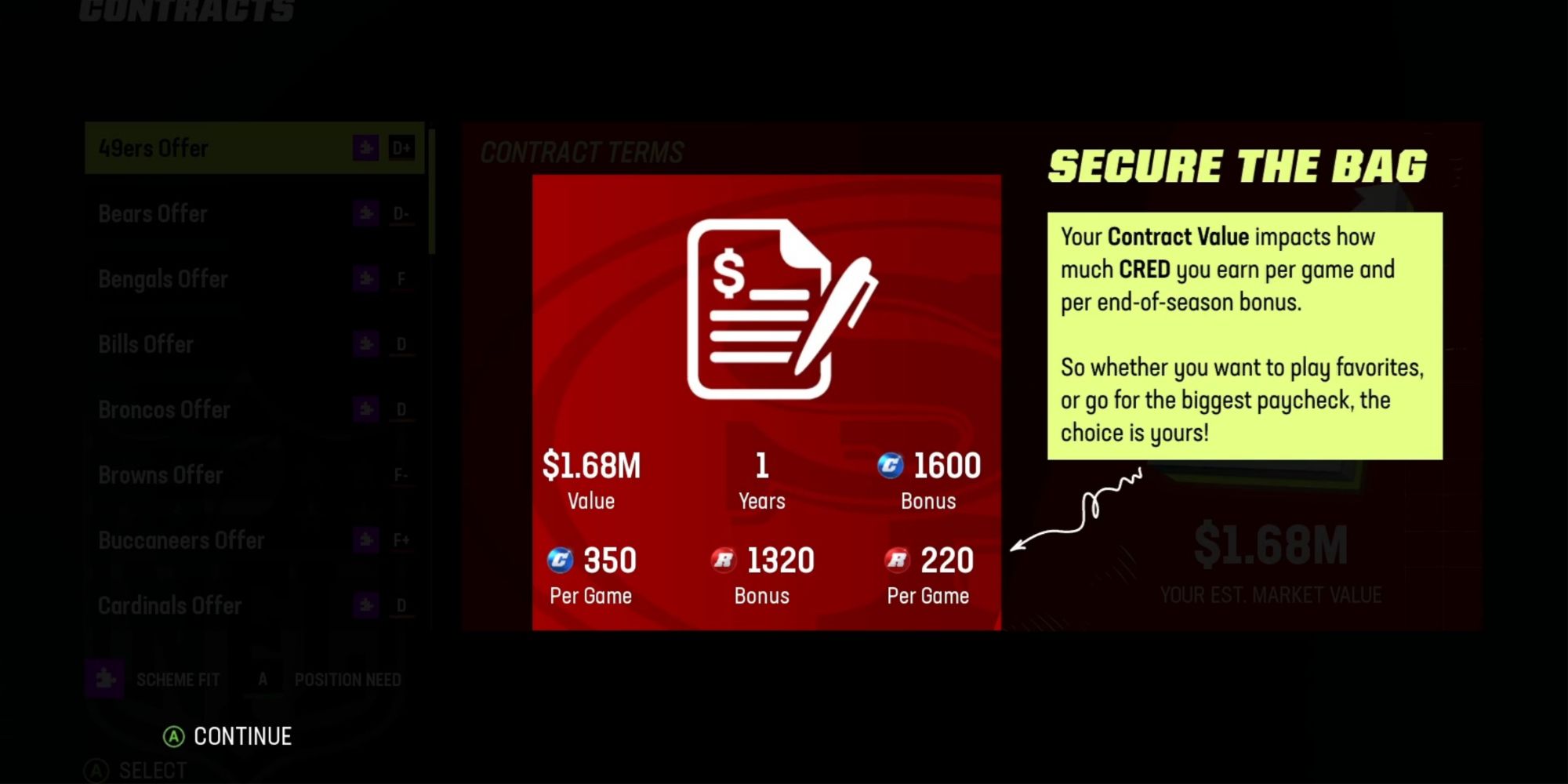 Madden NFL 23 Looking At Cred And Rep Contract Bonuses