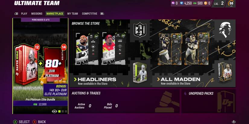 Madden NFL 23 Marketplace Front Page