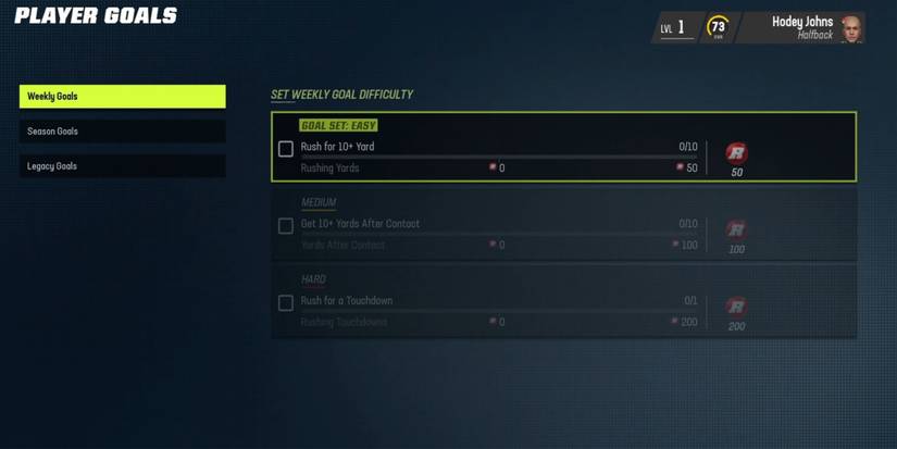 Madden NFL 23 Setting Weekly Goals