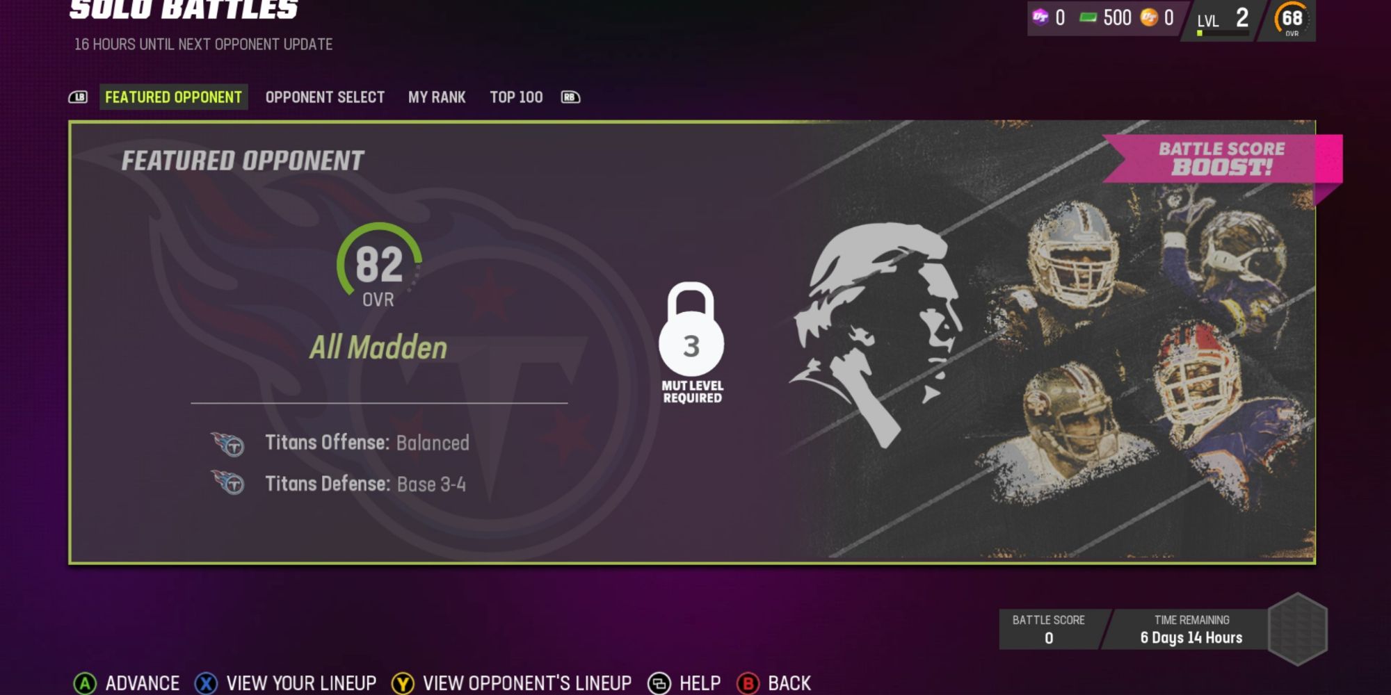 Madden NFL 23 Weekly Solo Challenge