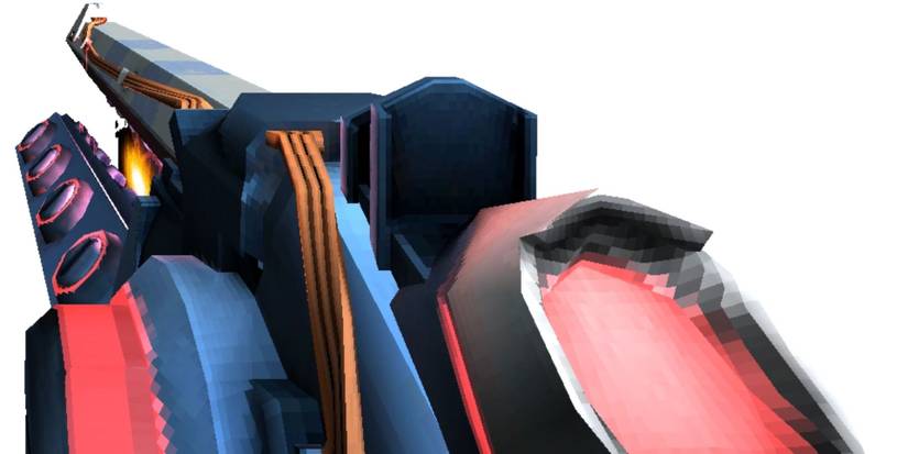 A close up of the Malicious Railcannon in Ultrakill