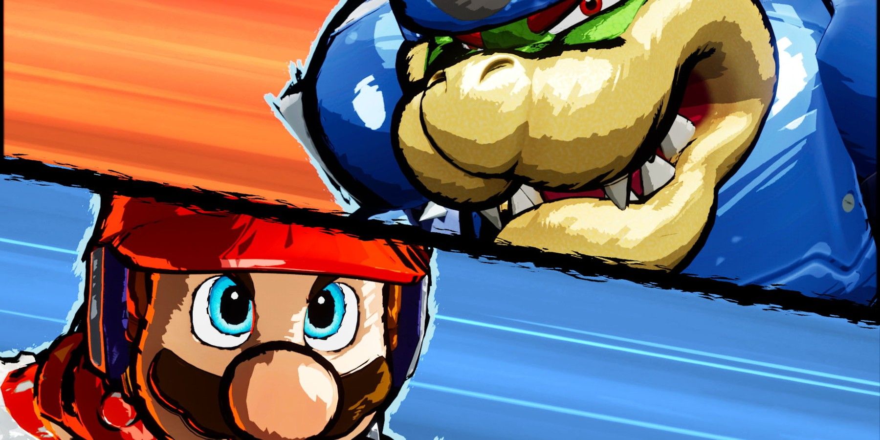 Mario Strikers Battle League Mario Bowser Poster