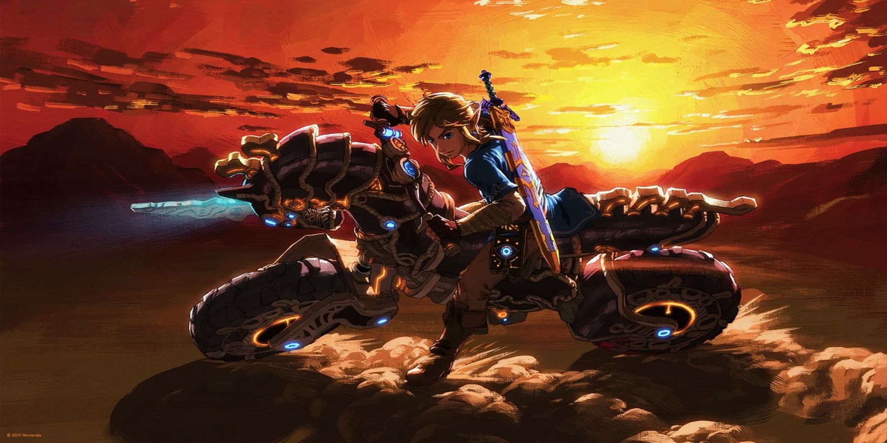 Link riding the Master Cycle Zero 
