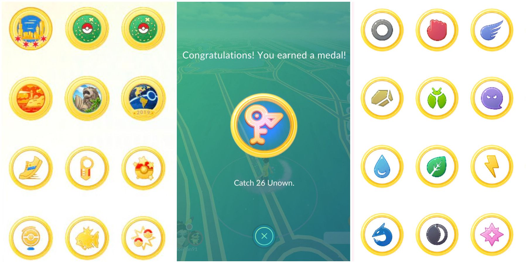 Medals Pokemon GO