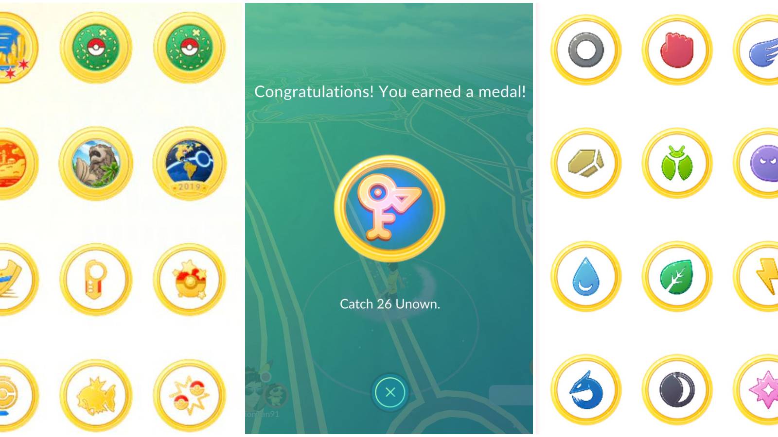 Medals Pokemon GO