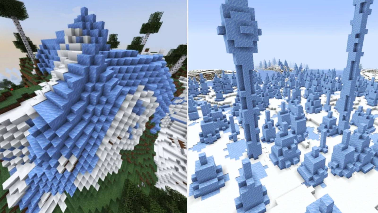 Minecraft Icy Peaks and Ice Spikes