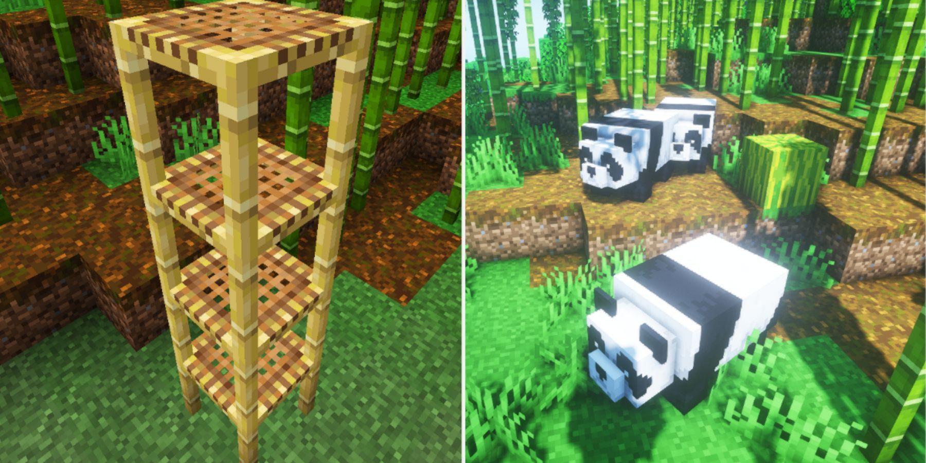 Minecraft Scaffolding And Panda In Bamboo Jungle