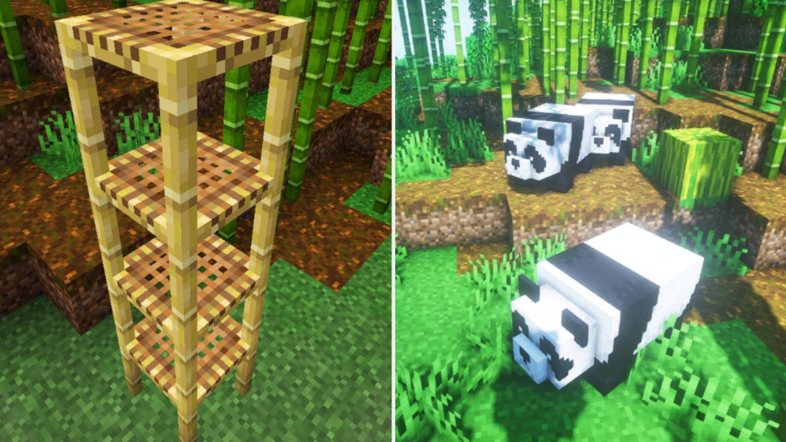 Minecraft Scaffolding And Panda In Bamboo Jungle