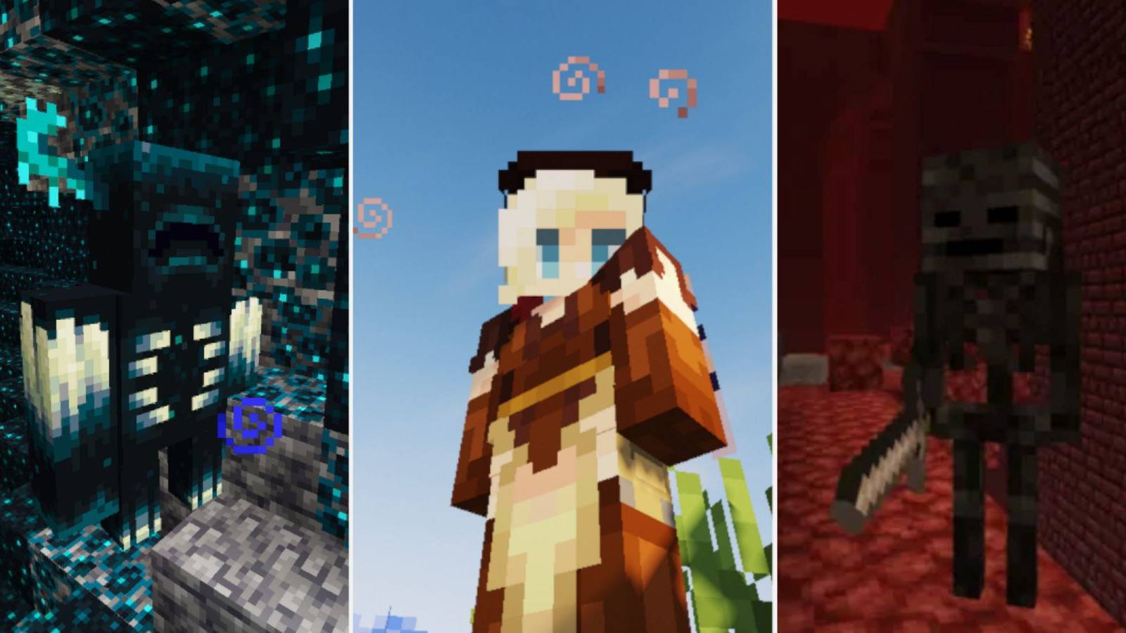 Minecraft Warden, Player, Wither Skeleton