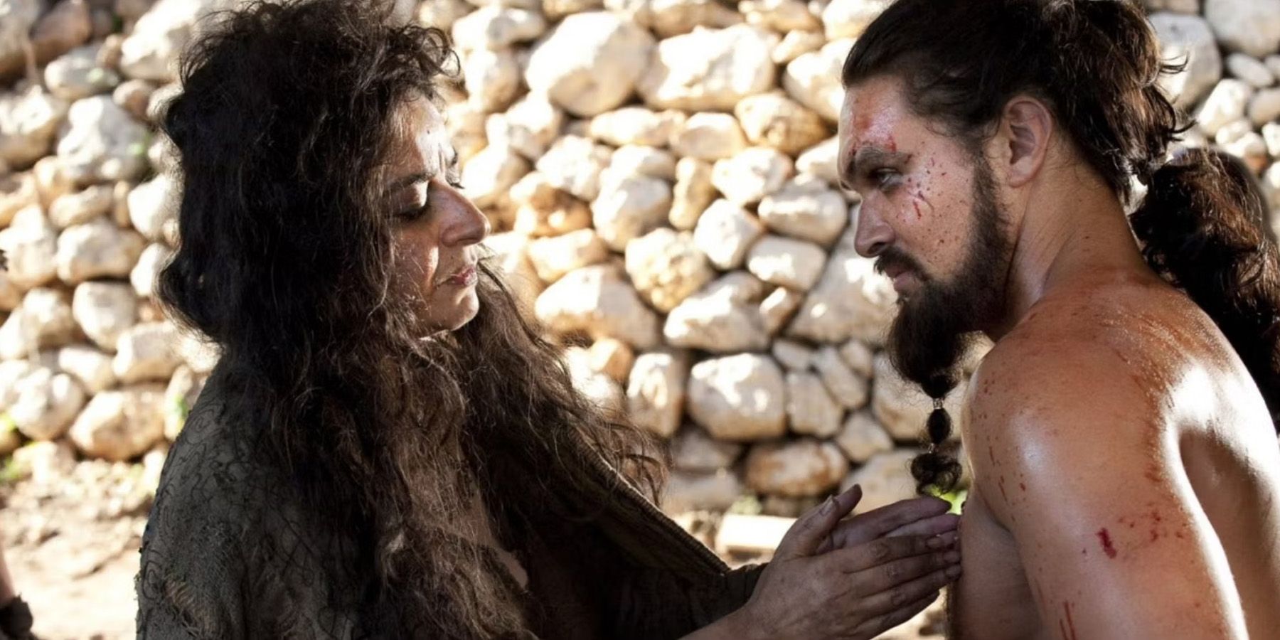 Mirri Maz Duur Examining Khal Drogo's Wound cropped