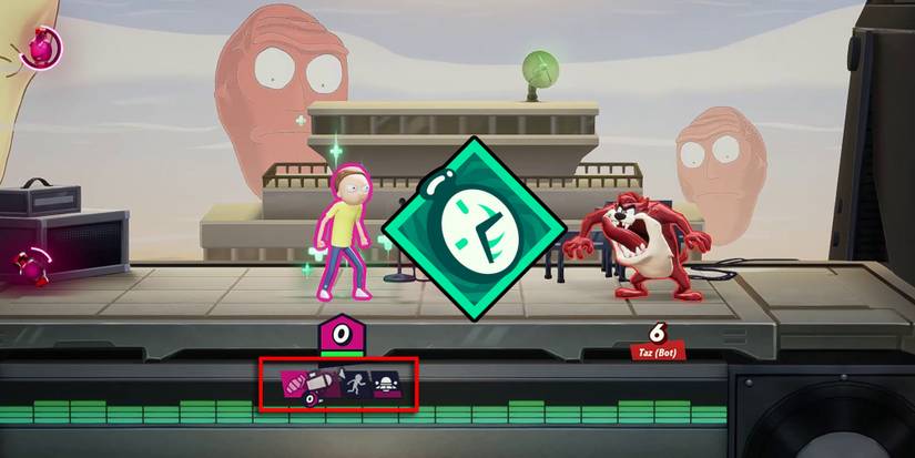 Multiversus - Highlighting All Of Morty's Cooldown Icons Underneath Him With Coffeezilla Perk PNG On Top