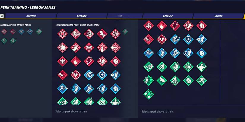 Multiversus - Perk Selection Screen For Lebron With All Unlocked