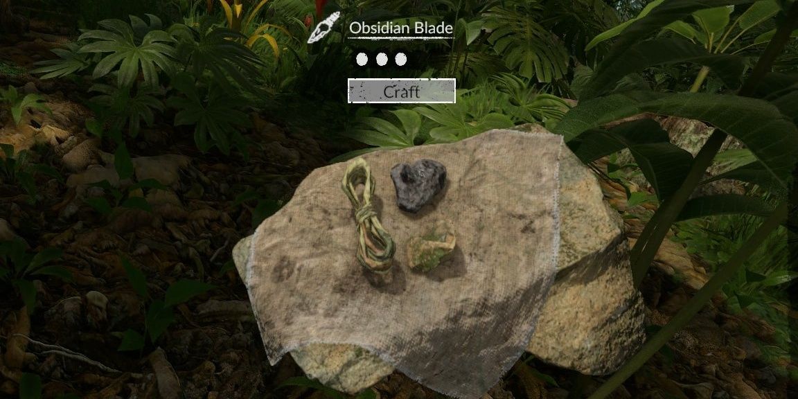 Crafting an Obsidian Blade in Green Hell