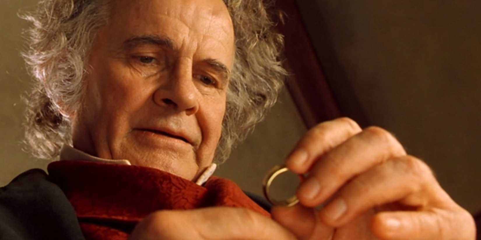 Old Bilbo with the ring in The Lord of the Rings: The Fellowship of the Ring