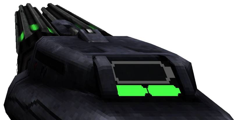 Close-up of the Overheat Nailgun in Ultrakill