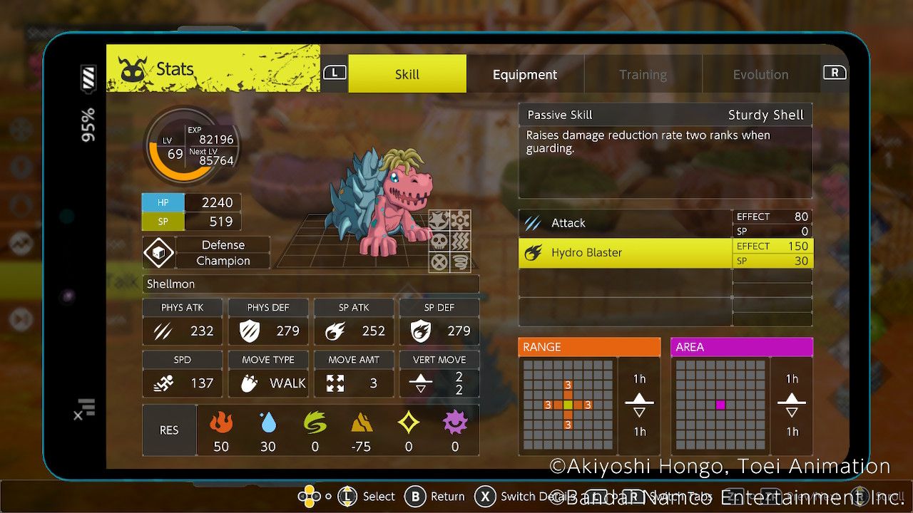 Digimon Survive_Walkthrough_Part 4_Shellmon Stat Screen