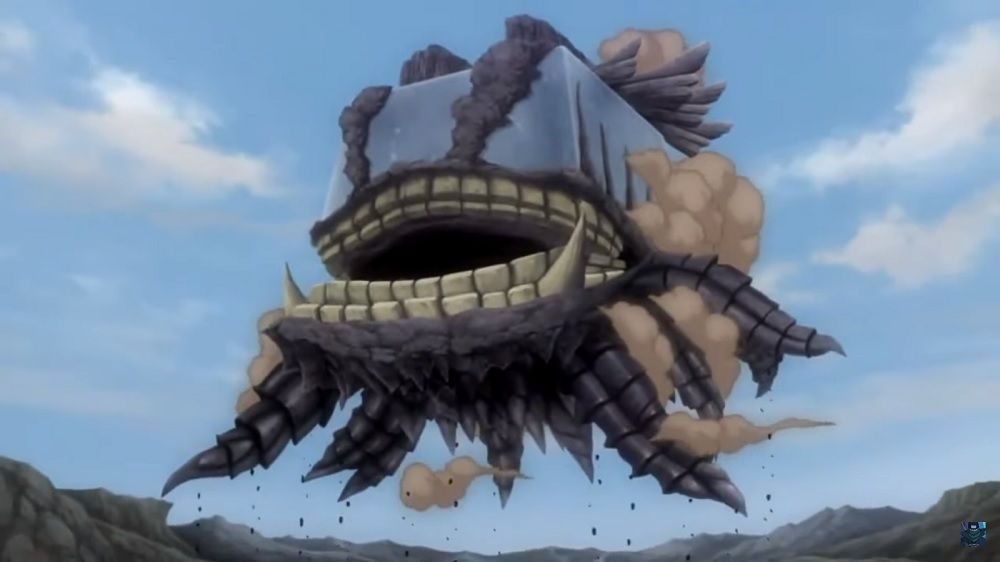 Cube transforming into Plutogrim in Fairy Tail