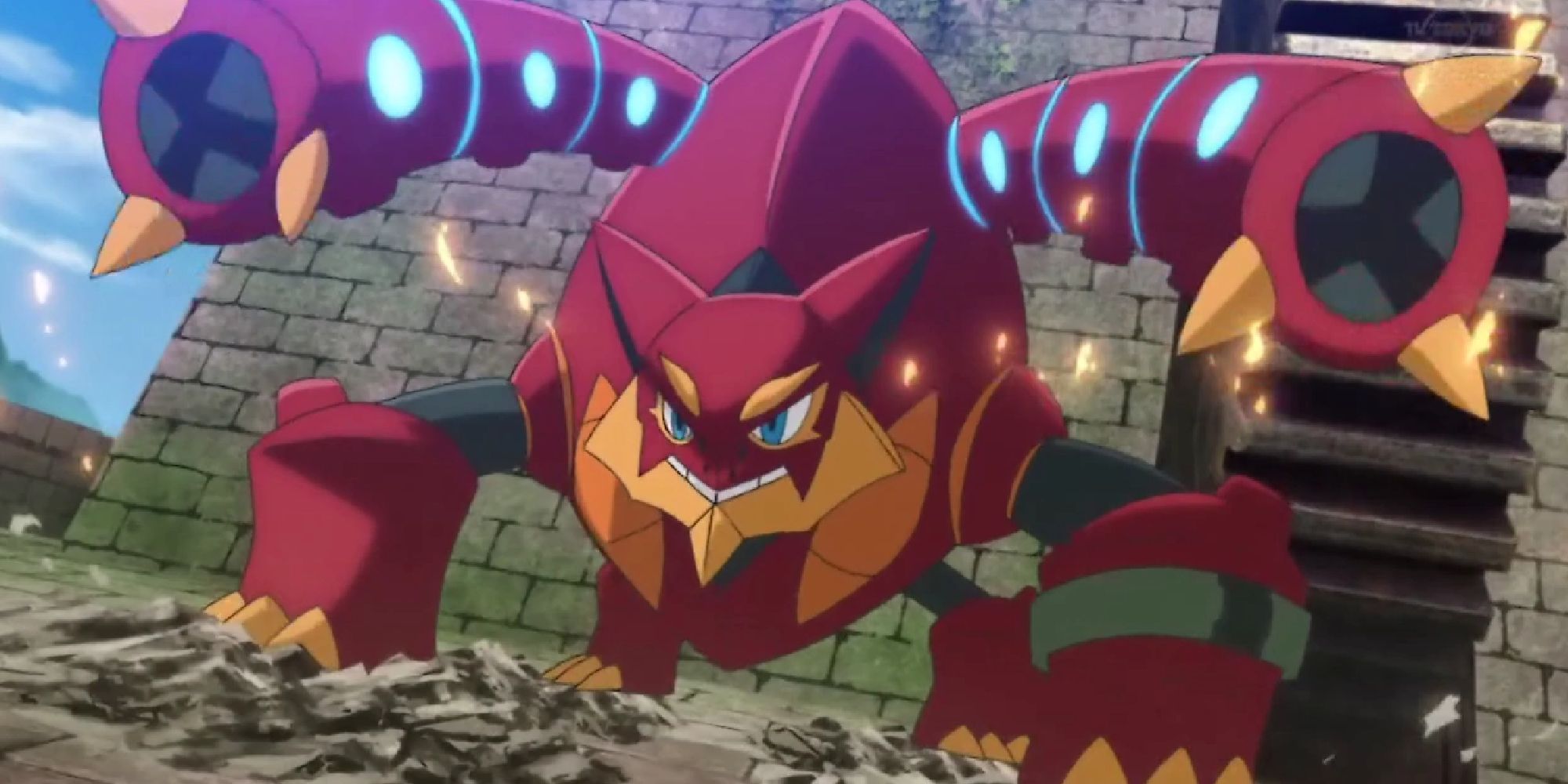 Volcanion appearing in a Pokemon movie