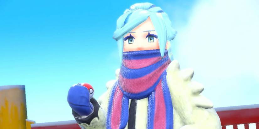 The Gym Leader Grusha appearing in a cutscene in Scarlet & Violet