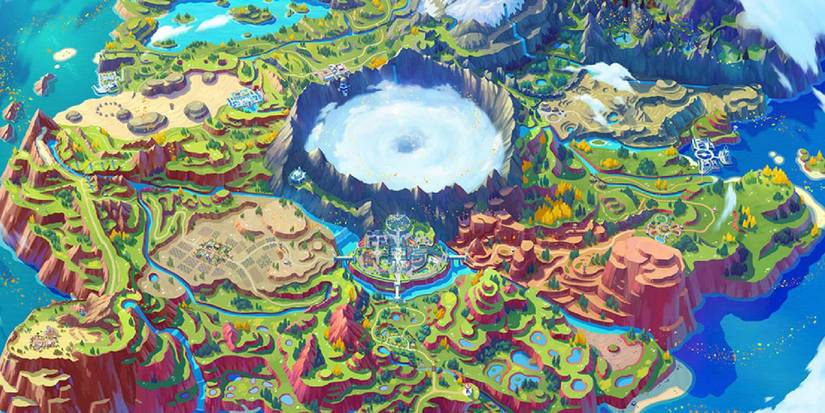 A map of the Paldea region from Pokemon Scarlet & Violet