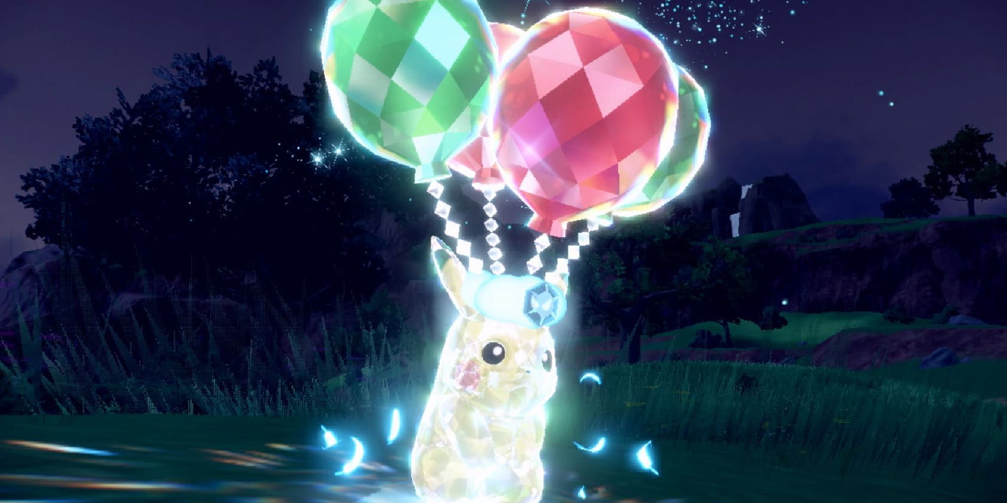 A Flying Tera Type Pikachu in Scarlet & Violet