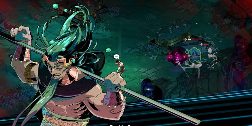 Poseidon from Hades character art being summoned by Zagreus to be used in combat