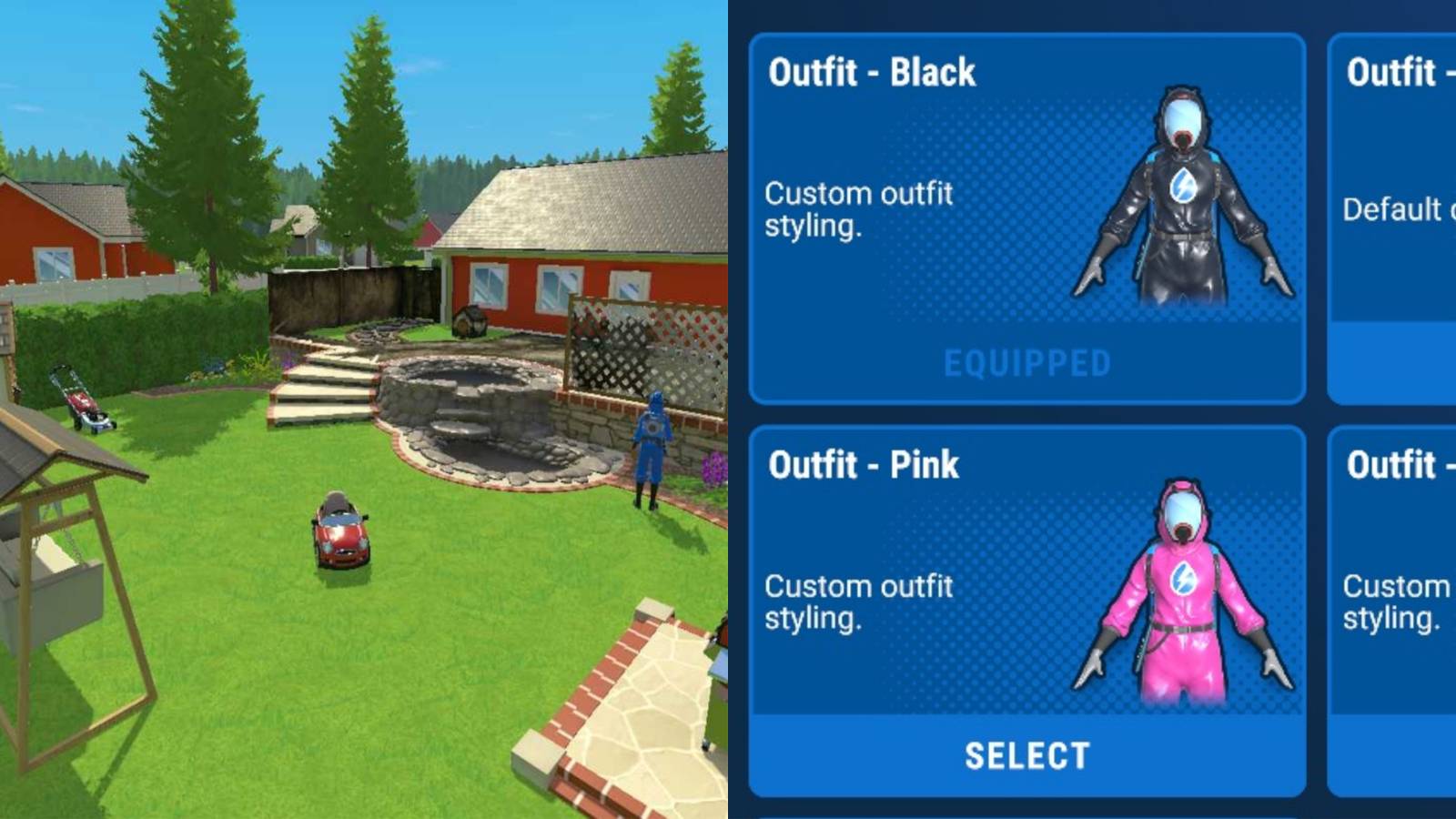 PowerWash Simulator Change Clothes Collage Blue And Outfits