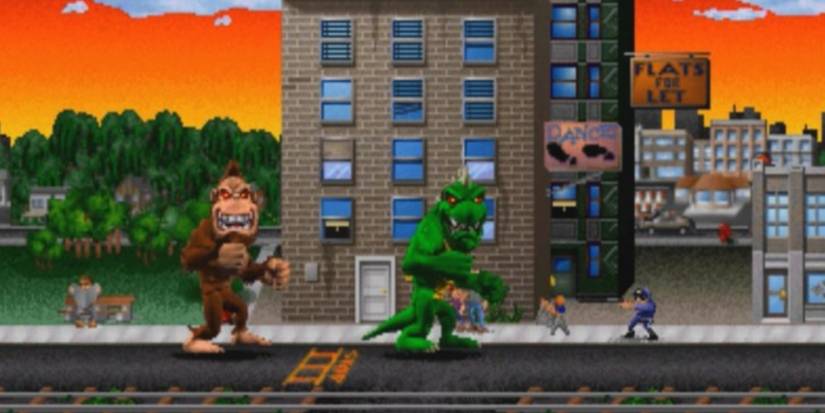 Rampage 1986 George and Lizzie breaking the fourth wall