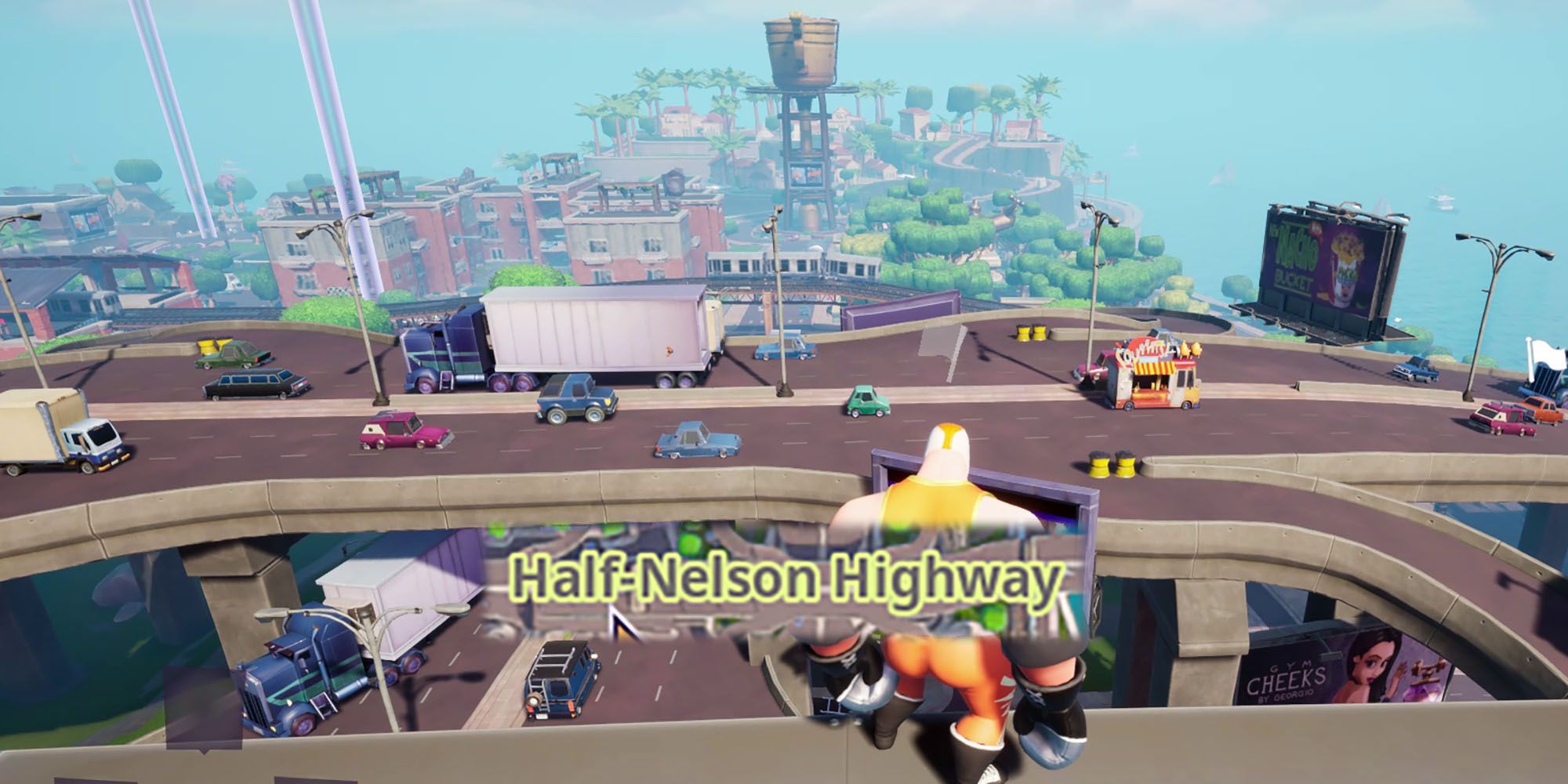 Rumbleverse - Looking Out At Half-Nelson Highway In-Game