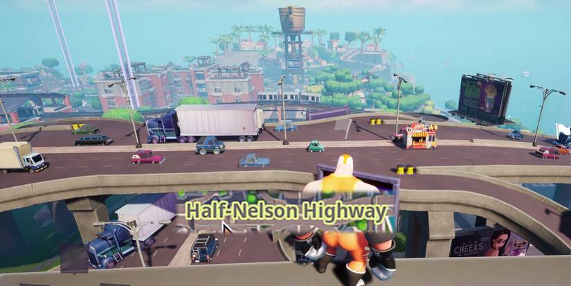 Rumbleverse - Looking Out At Half-Nelson Highway In-Game