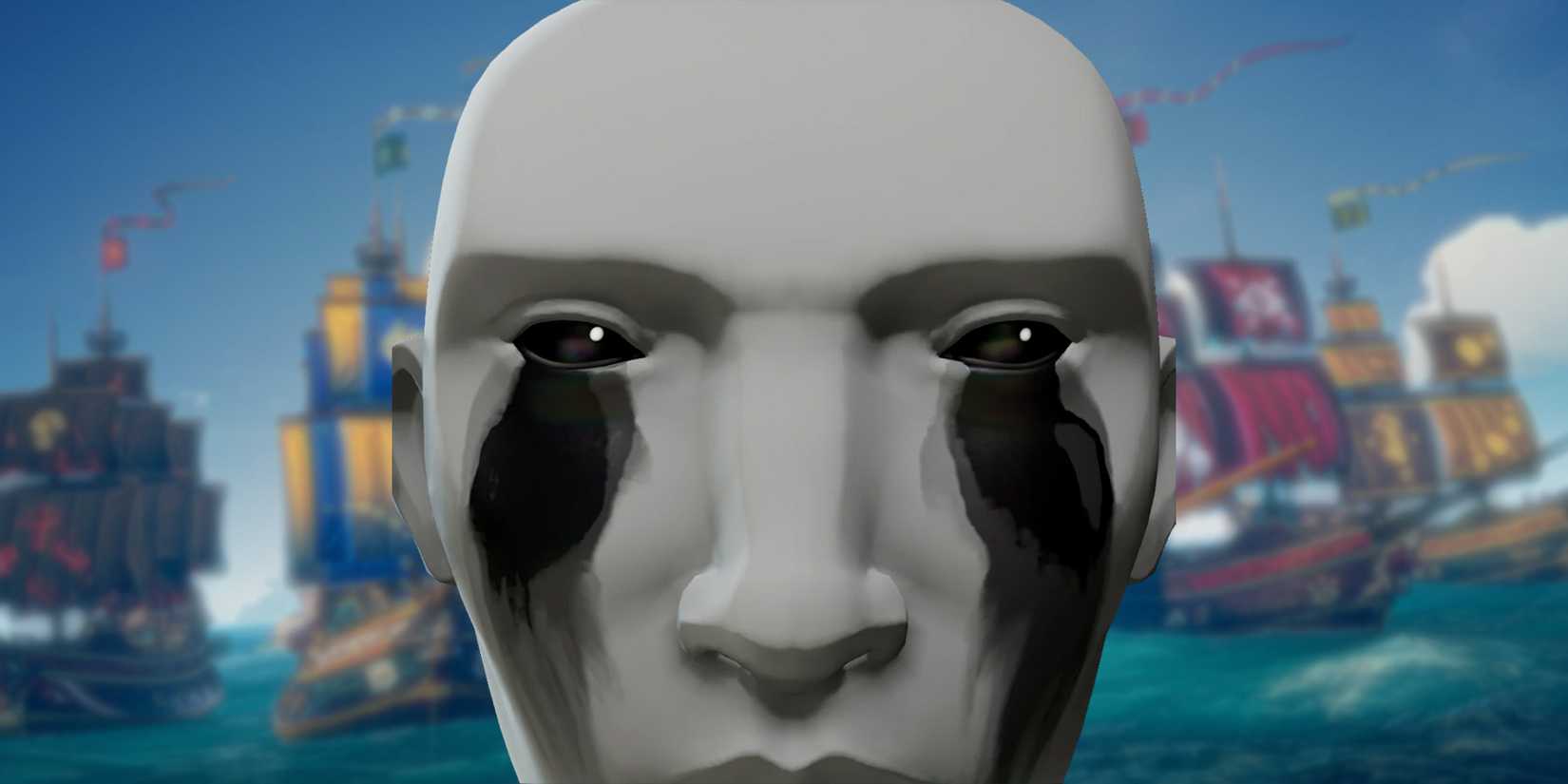 A Sea of Thieves character with Kraken ink pouring out of their eyes