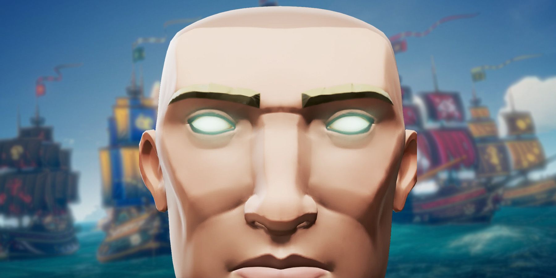 A Sea of Thieves character with glowing eyes